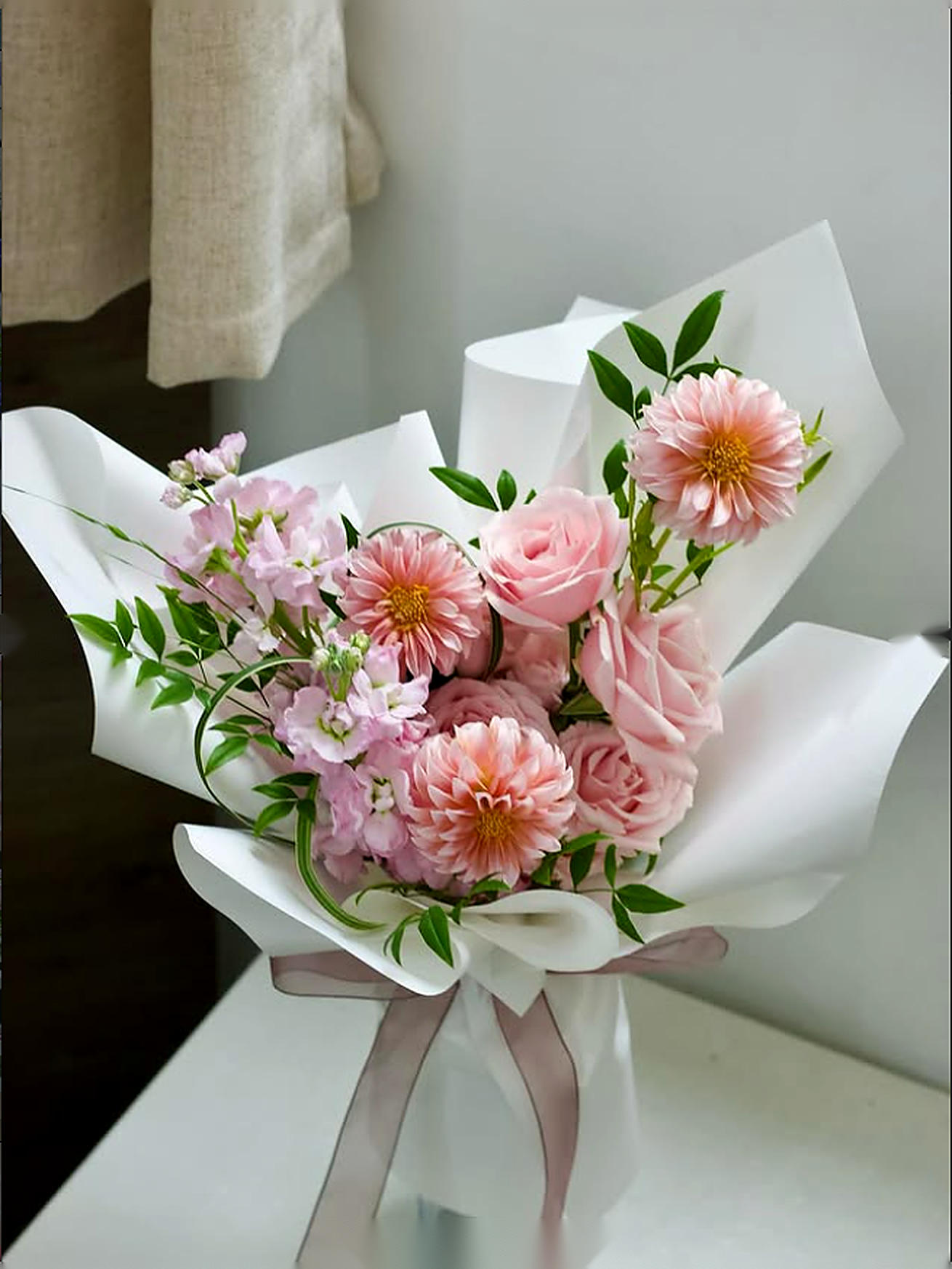 Peach Please Bouquet chi tiết 1-1 - hoa tinh yeu hong dao nu tinh Flocaa
